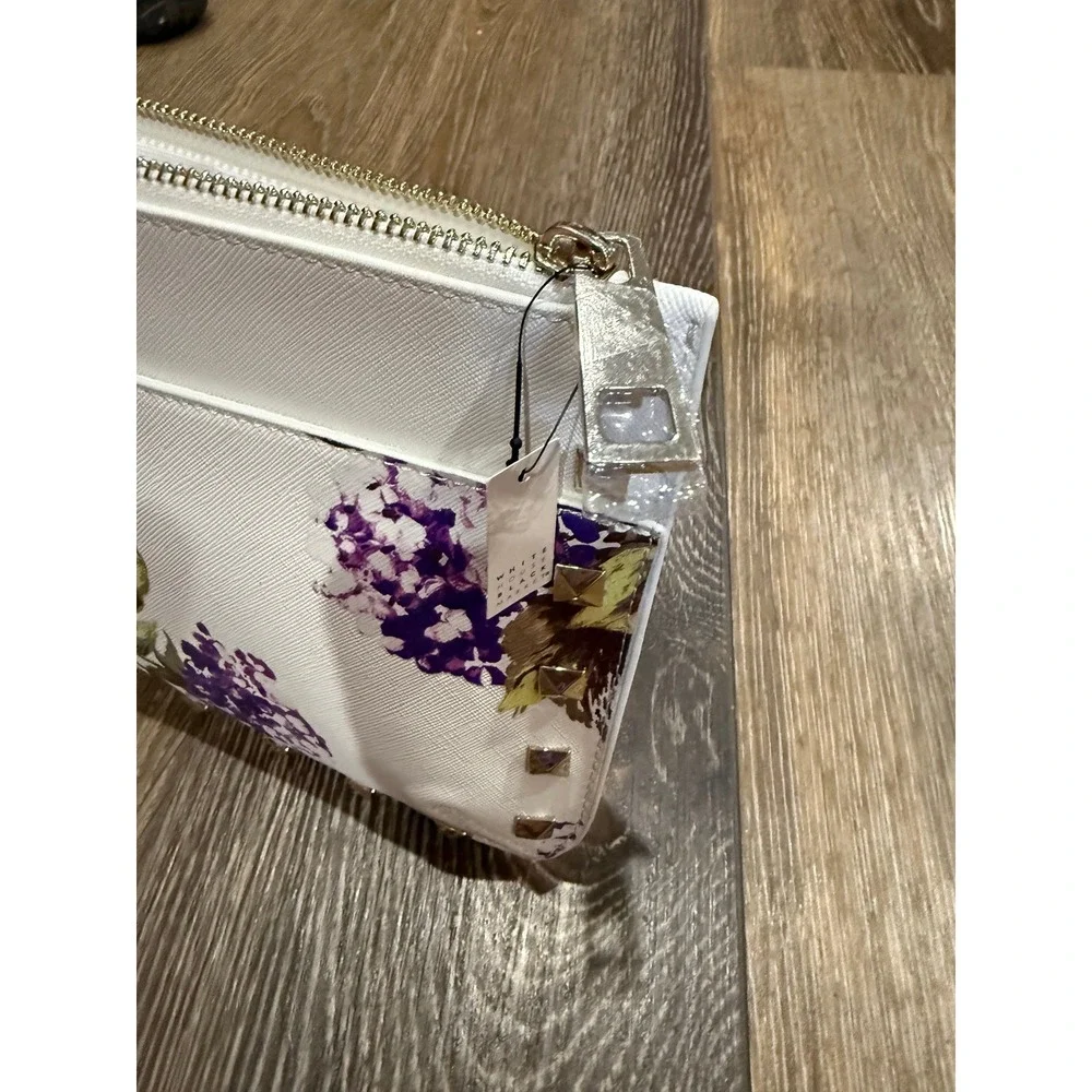 White House Black Market Floral Studded Wristlet Clutch Whimsigoth Cottagecore - Picture 3 of 6